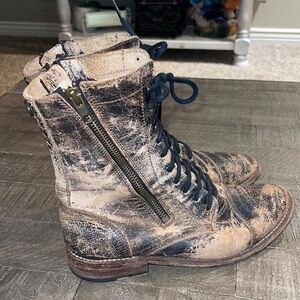 Bed Stu women’s cobbler series Lace Up Distressed Leather Combat Boots Sz 6.5
